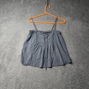 Milkweed Tank Top Women's Large Blue Cropped Sleeveless Tie Front